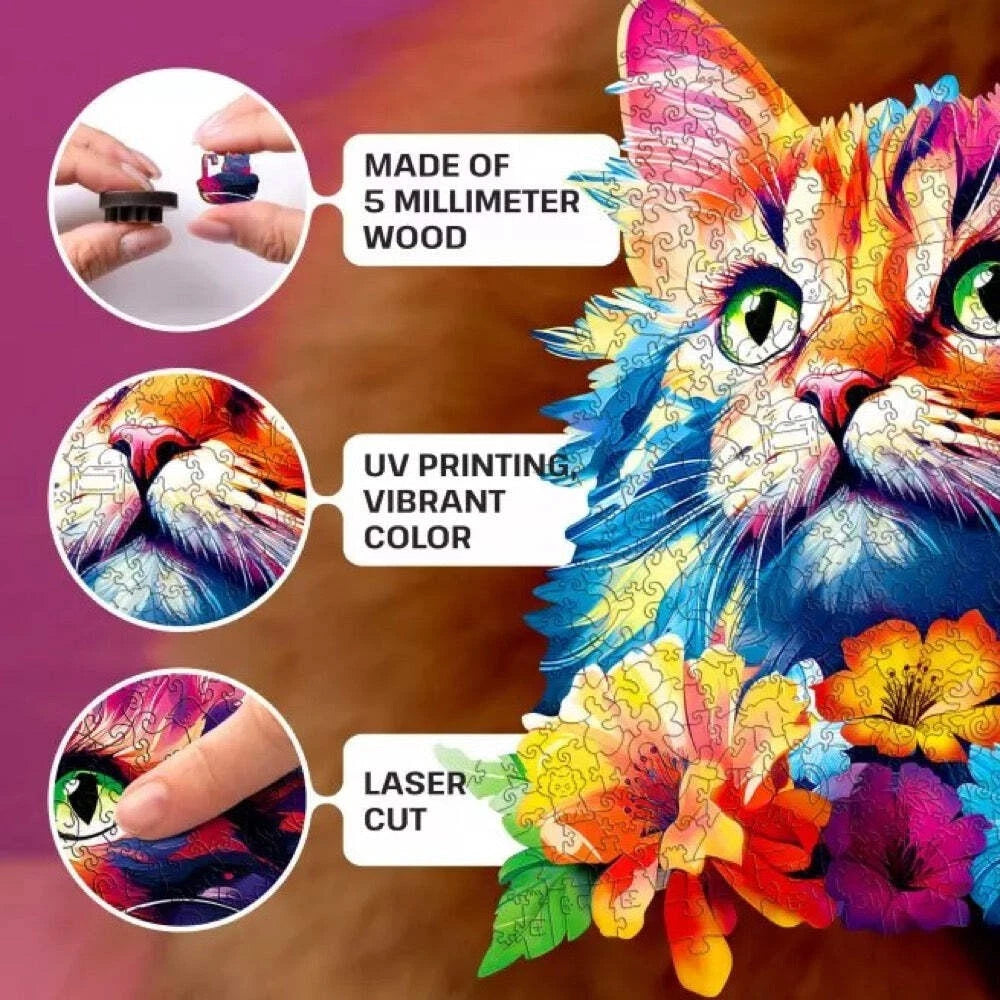 Escpe Welt Cat 200pc Wooden Jigsaw Puzzle